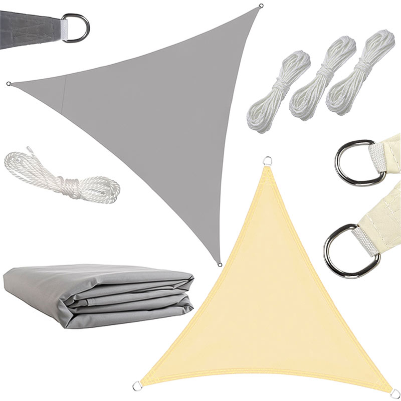 Водоустойчив навес, тип триъгълно платно, за плътна сянка, 3х3х3 метра