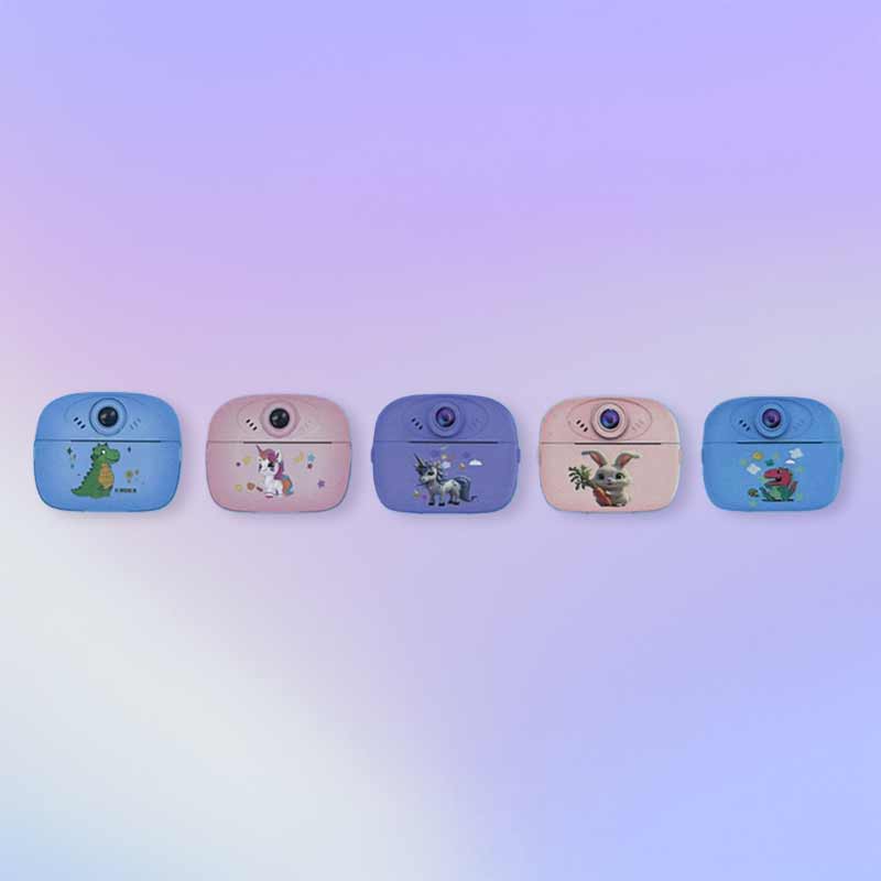 Детски фотоапарат с моментално принтиране – 2.4 инчов екран, USB зареждане, игри, слот за SD карта, включена 1 ролка термохартия, размери 14×13×5 см - Image 12