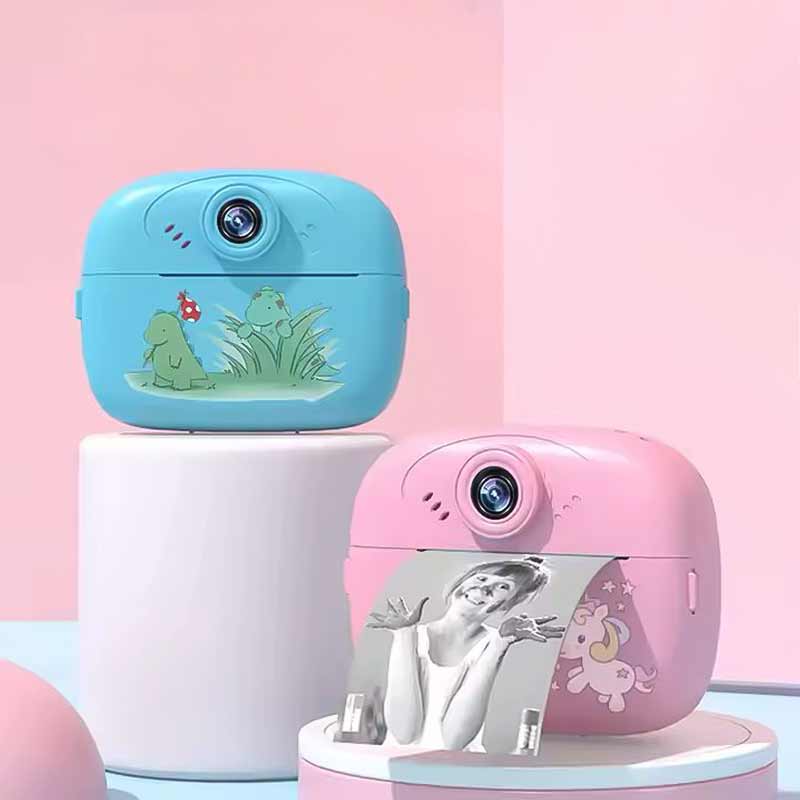 Детски фотоапарат с моментално принтиране – 2.4 инчов екран, USB зареждане, игри, слот за SD карта, включена 1 ролка термохартия, размери 14×13×5 см - Image 8