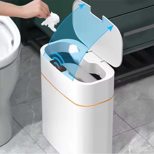 Автоматичен кош за боклук с капак и сензор, против миризми – 13L, с включени батерии