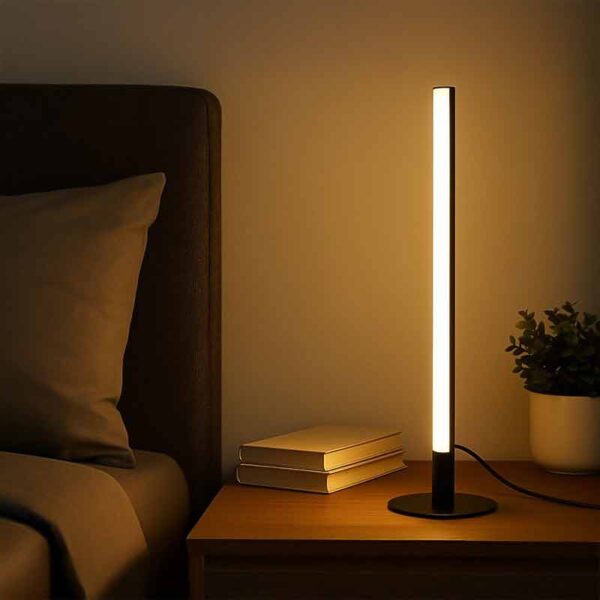 Модерна декоративна LED лампа за бюро или под с 3 цвята светлина, регулируема яркост, 40 см