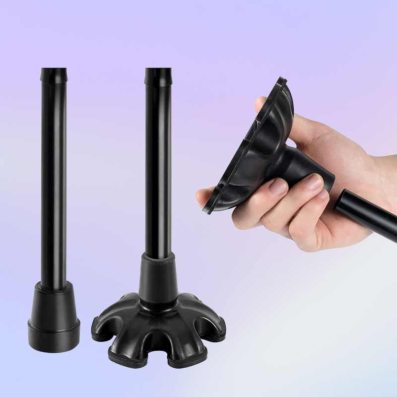 Сгъваем бастун с ортопедична опора, лесно регулируем, опора до 113 кг, черна - Image 3