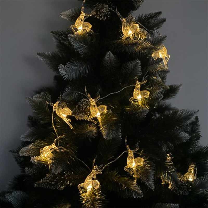 Коледни LED лампички RUHHY с еленчета – 10 броя, топла бяла светлина, 133 см - Image 8