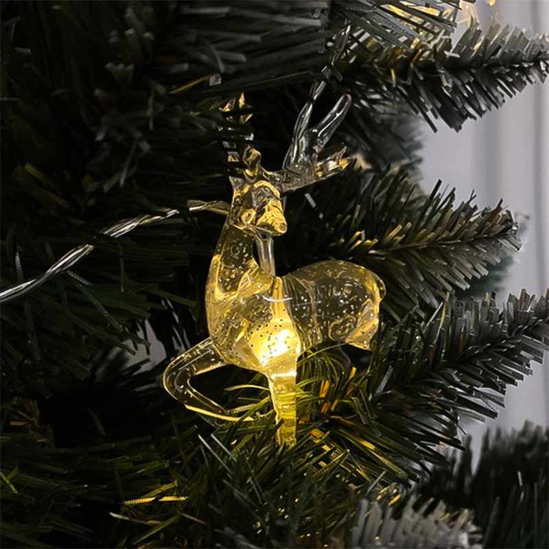 Коледни LED лампички RUHHY с еленчета – 10 броя, топла бяла светлина, 133 см - Image 9