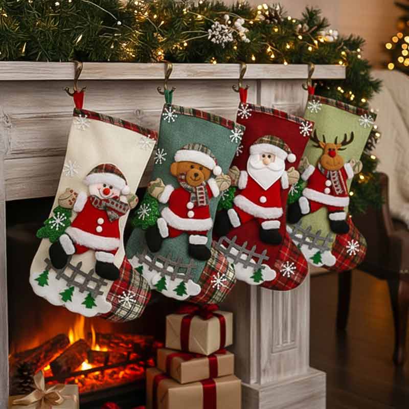 Коледни чорапи за камина – декоративни 4 бр., Ruhhy - Image 2