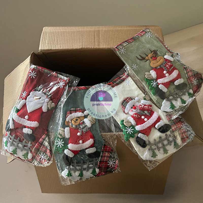 Коледни чорапи за камина – декоративни 4 бр., Ruhhy - Image 5