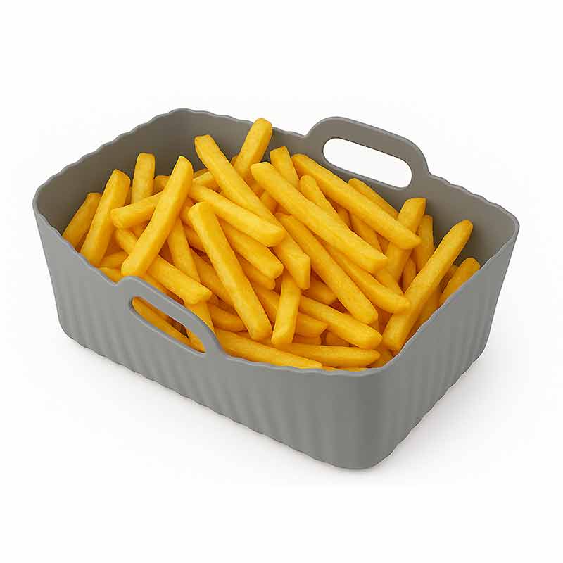 Силиконова форма за фритюрник / еърфрайър (airfryer) без мазнина 20 x 14 см, за многократна употреба - Image 6