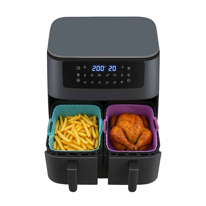 Силиконова форма за фритюрник / еърфрайър (airfryer) без мазнина 20 x 14 см, за многократна употреба - Image 5