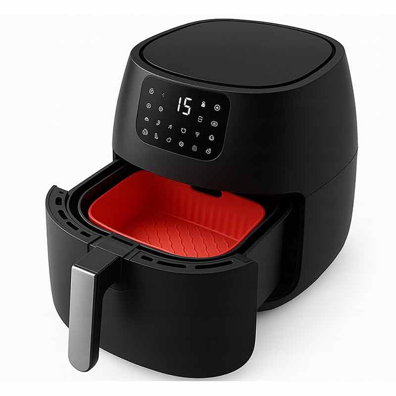 Силиконова форма за фритюрник / еърфрайър (airfryer) без мазнина 20 x 14 см, за многократна употреба - Image 4