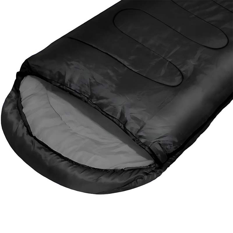 Спален чувал за къмпинг, пътувания, лек и компактен, черен - Image 4