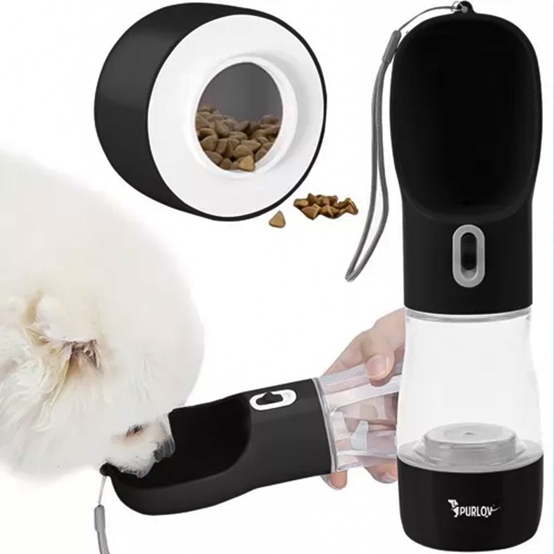 Бутилка/поилка с купичка за куче и котка 3 в 1 - вода, храна и купичка