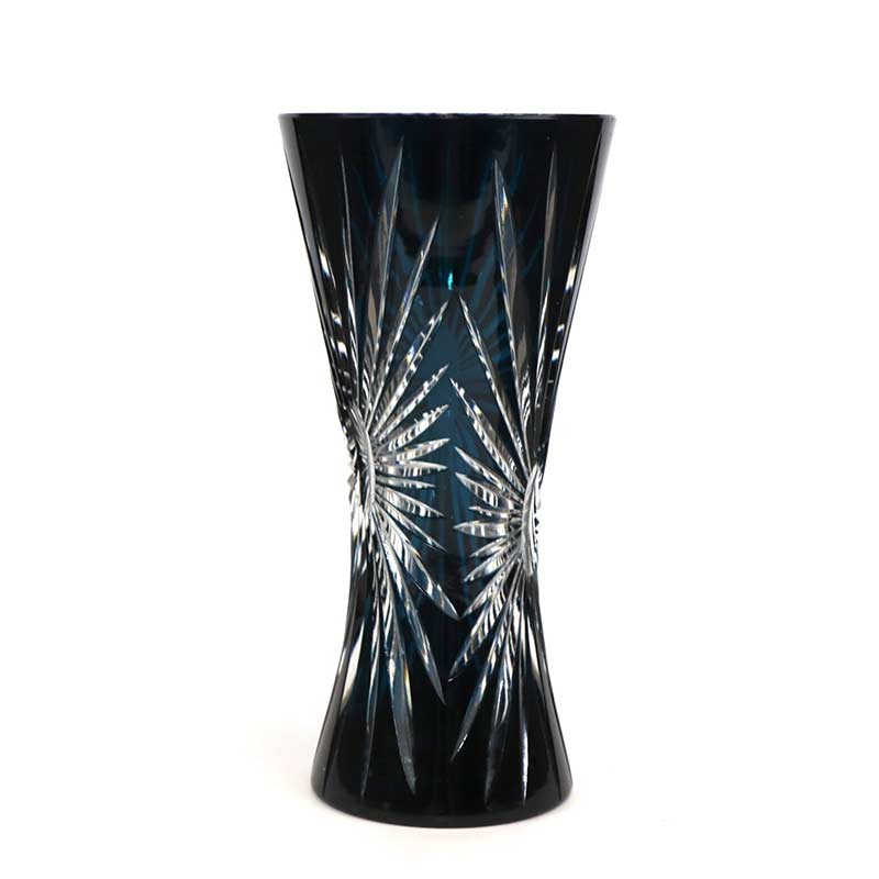 Черна стъклена ваза 23 x 12 x 8 см