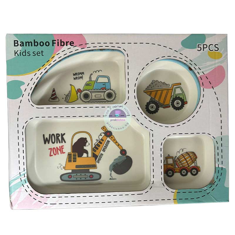 Детски Сервиз за Хранене 5 Части, От Бамбукови Фибри - Image 4