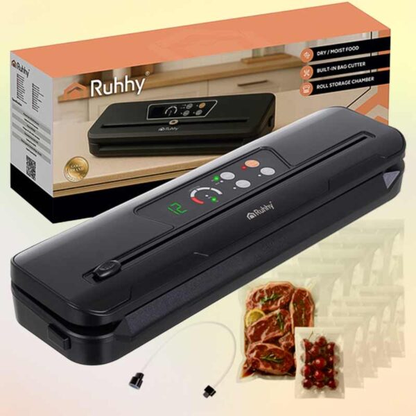 Вакуумен уред за запечатване на храна – 80 kPa, с вграден нож и 10 броя вакуум торбички