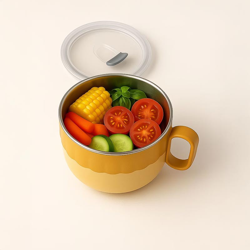 Кутия за храна с капак и дръжка – неръждаема стомана - Image 4