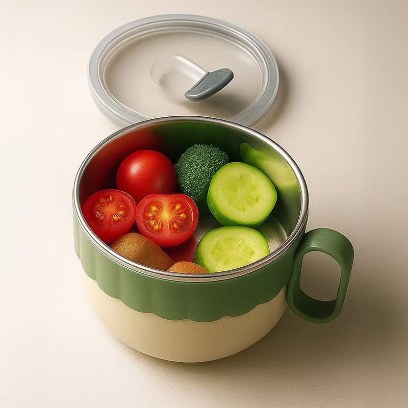 Кутия за храна с капак и дръжка – неръждаема стомана - Image 3