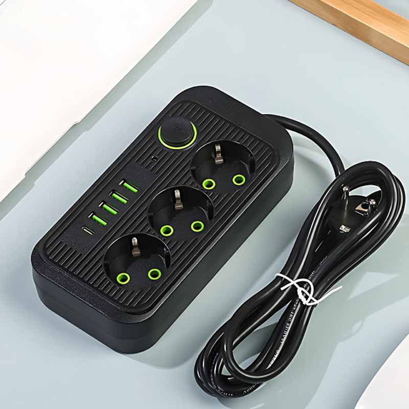 Разклонител с 3 гнезда, 4 USB и 1 USB-C порт - Image 3