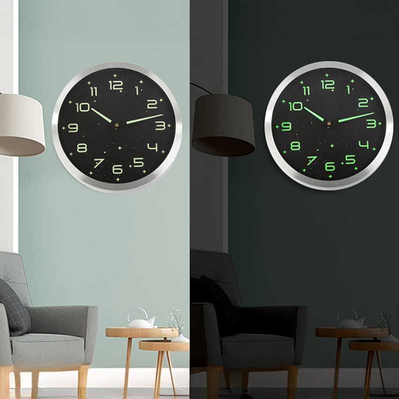Флуоресцентен стенен часовник 30 см със светещи в тъмното цифри - Image 3
