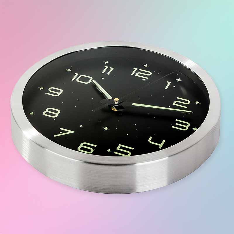 Флуоресцентен стенен часовник 30 см със светещи в тъмното цифри - Image 2