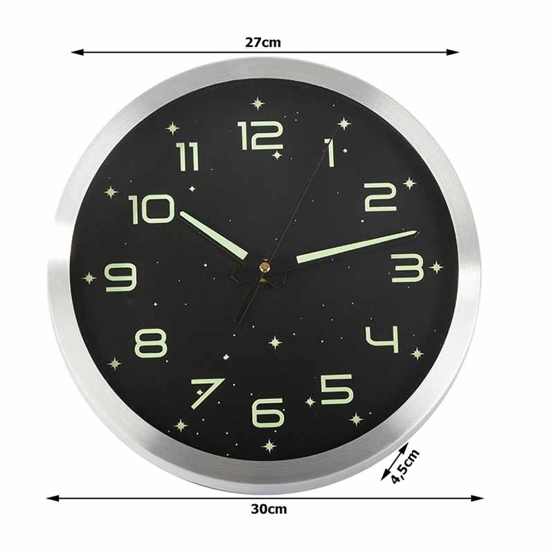 Флуоресцентен стенен часовник 30 см със светещи в тъмното цифри - Image 8