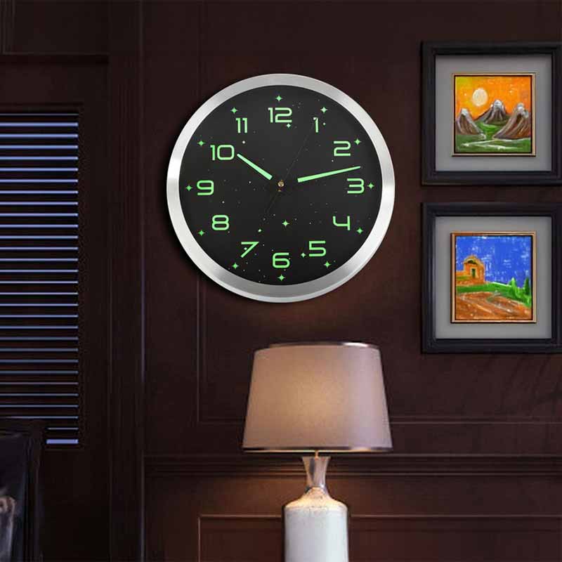 Флуоресцентен стенен часовник 30 см със светещи в тъмното цифри - Image 4