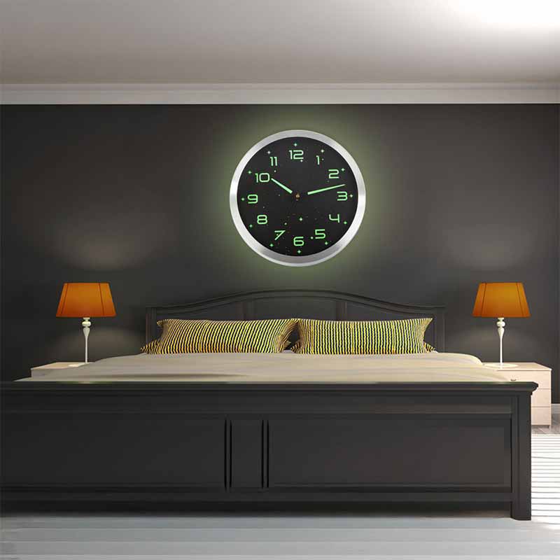 Флуоресцентен стенен часовник 30 см със светещи в тъмното цифри - Image 5