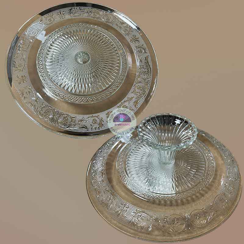 Стъклена поставка за торта с краче Ø33 см - Image 8