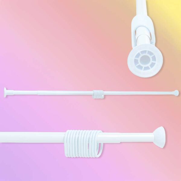 Корниза за душ завеса, телескопична / разтегателна, включени халки