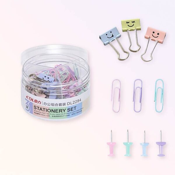 Офис аксесоари – клипсове, кламери и карфици, различни цветове