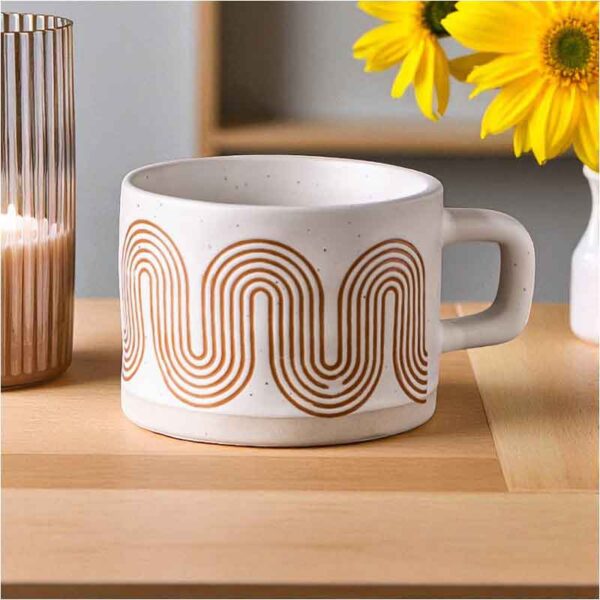 Керамична чаша с геометричен мотив – 250 мл