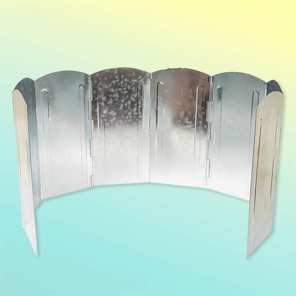 Сгъваема ветрозащитна преграда за котлони 8 панела, 120 x 30 см