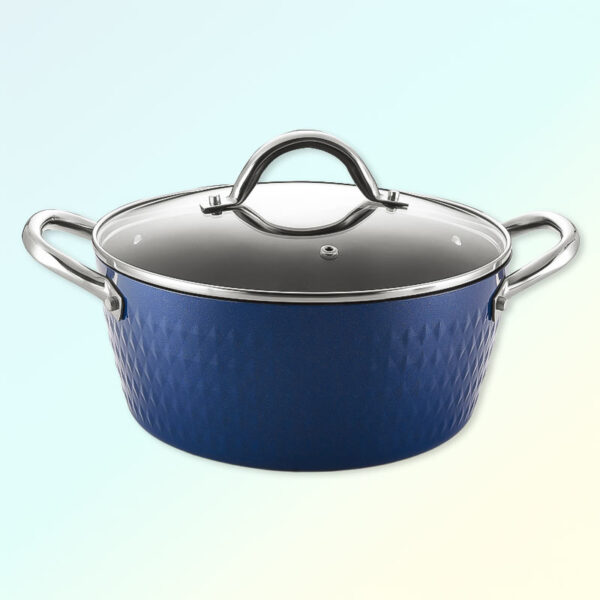 Диамантена тенджера с капак – 20 см, керамика и неръждаема стомана, индукционна основа