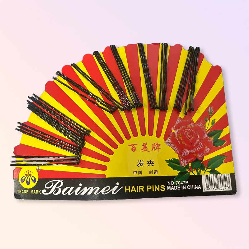 Вълнообразни черни фиби за коса 6 см, 36 бр