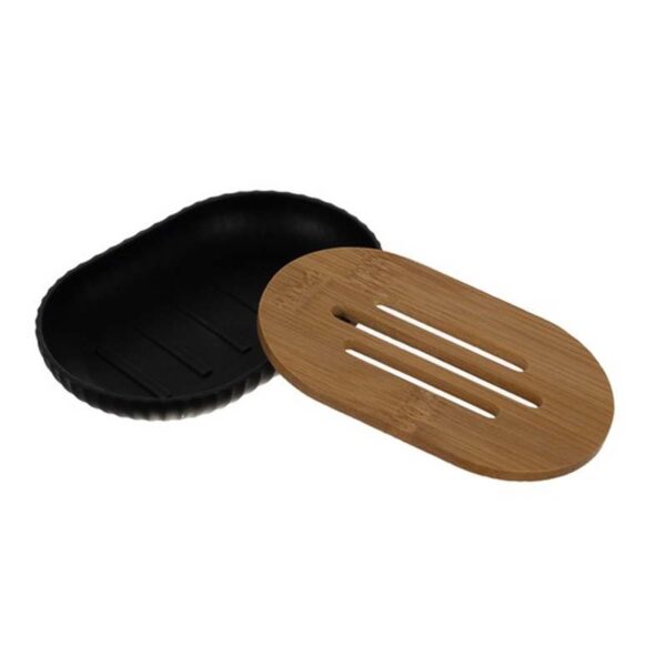 Сапунерка с бамбукова вложка и отвори за оттичане