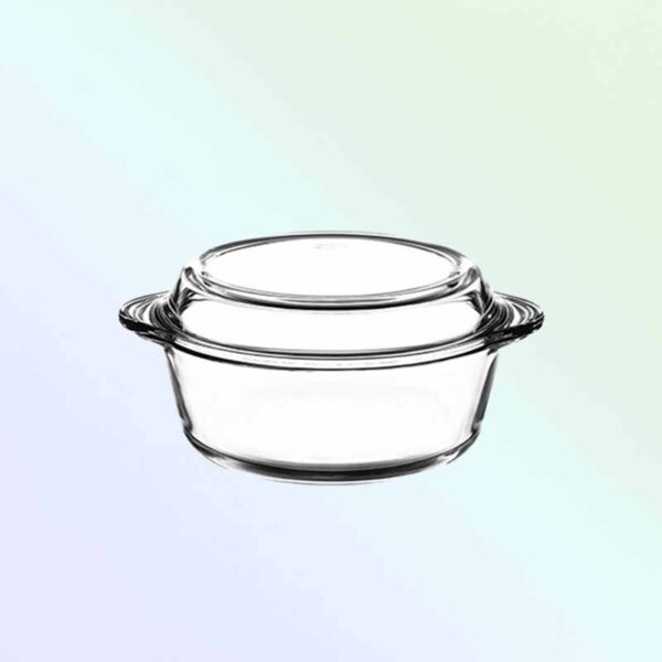 Стъклена огнеупорна тенджера 2 л кръгла Borcam Pasabahce