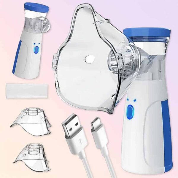 Инхалатор, преносим, пулверизатор за деца и възрастни, лесно дишане, 3 нива на скорост, включени аксесоари