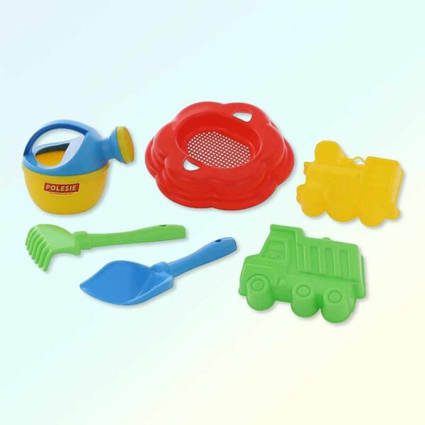 Комплект играчки за плаж и пясък, 6 части, многоцветни