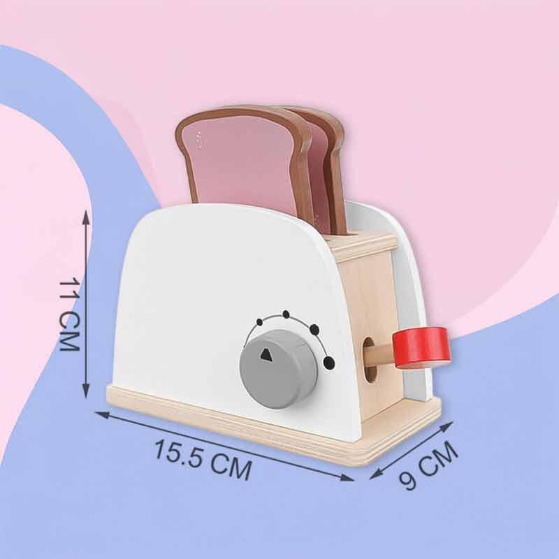 Дървен тостер играчка с аксесоари – комплект за детска кухня - Image 6