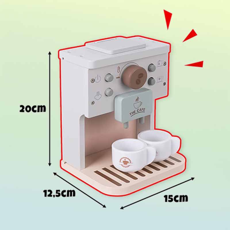 Дървена кафе машина за деца Kruzzel с аксесоари - Image 8
