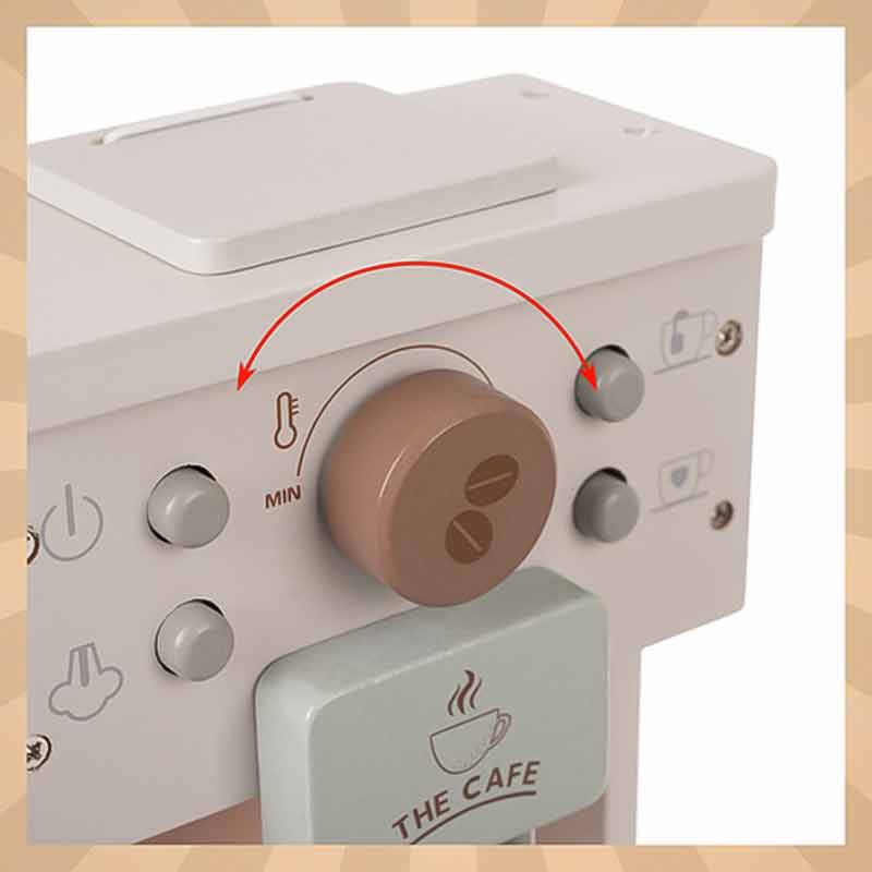 Дървена кафе машина за деца Kruzzel с аксесоари - Image 4