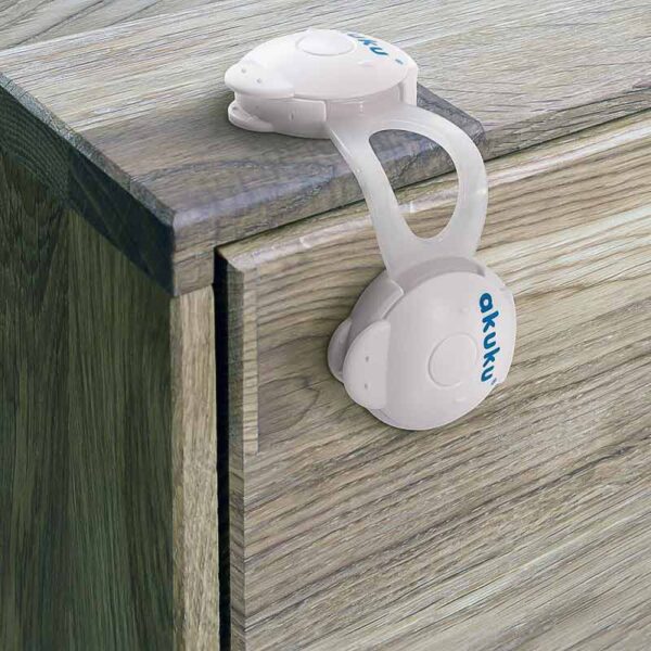 Комплект от 2 броя детски ключалки, защита за чекмеджета и шкафове, 10 см