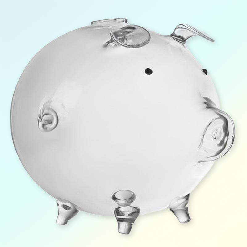 Стъклена касичка прасенце – прозрачна - Image 3