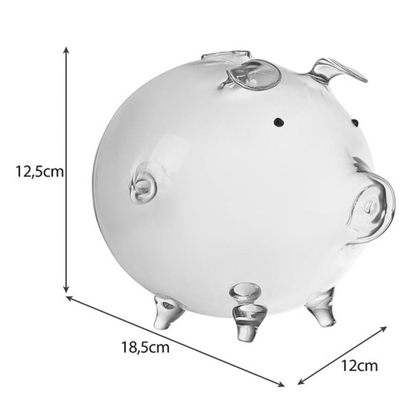 Стъклена касичка прасенце – прозрачна - Image 5