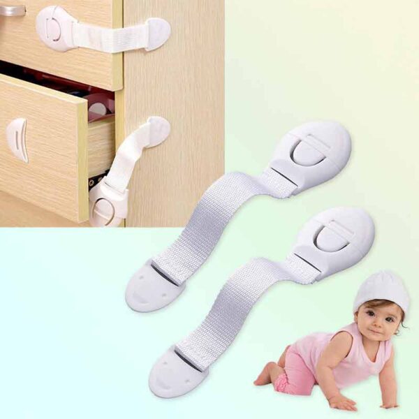 Комплект от 2 броя детски ключалки, заключващи устройства за шкафове и чекмеджета, 20 см