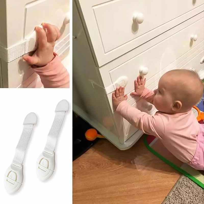 Комплект от 2 броя детски ключалки, заключващи устройства за шкафове и чекмеджета, 20 см - Image 2