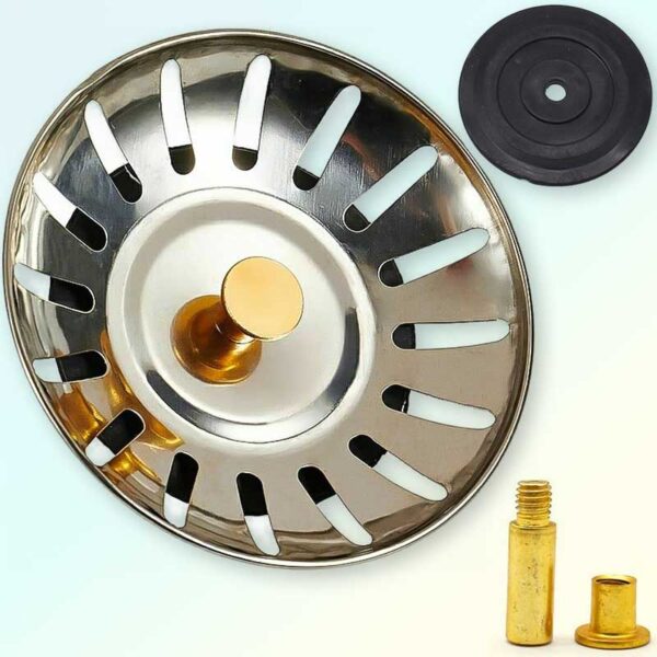 Метална запушалка с цедка за мивка – универсален сифонен филтър