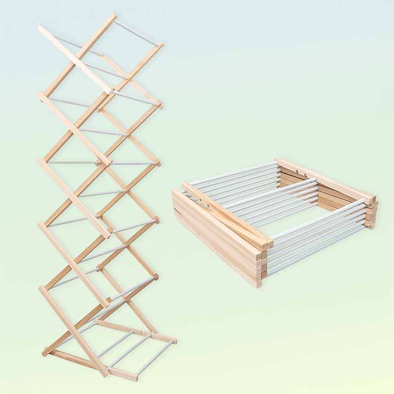 Дървена сгъваема сушилня за дрехи 178 × 54 см