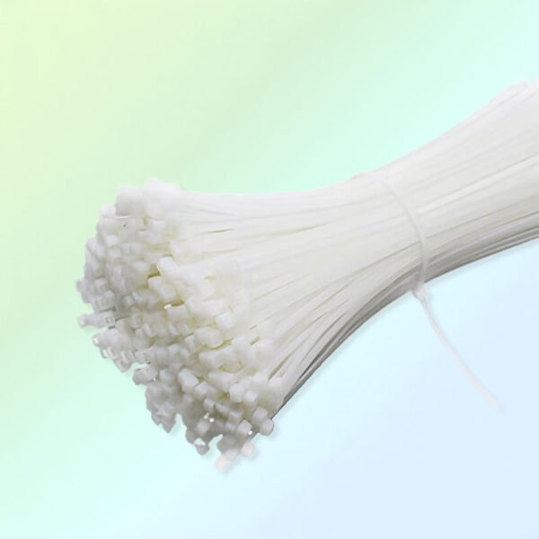 Комплект 100 бр. PVC кабелни връзки 3.6 × 350 мм бели