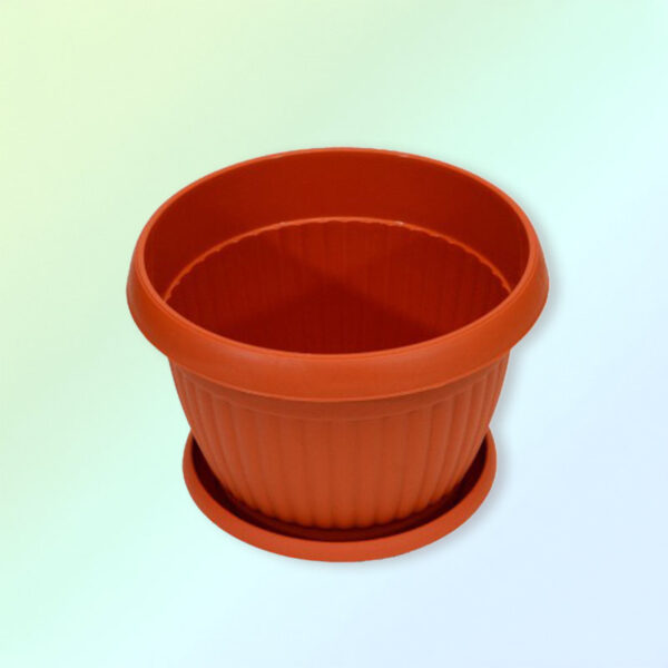 Саксия „Релеф“ 18 × 14 см с подложка, Декоративна саксия за цветя