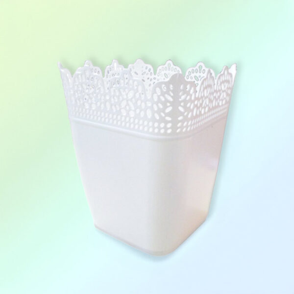 Саксия „Дантела“, Бяла декоративна кутия за съхранение и подаръци